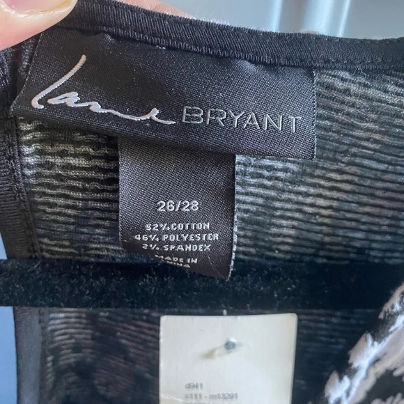 NWTLane Bryant Womens 26 28 A Line Dress White Leopard Print Textured 3/4 Sleeve - Picture 5 of 5